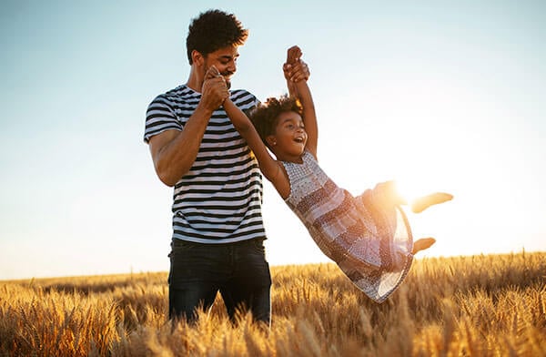 Fusion Allergy Man Playing With Child In Nature